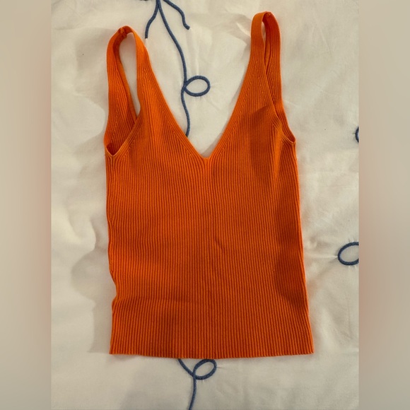 Mango Bright Orange ribbed Camisole - Picture 1 of 2